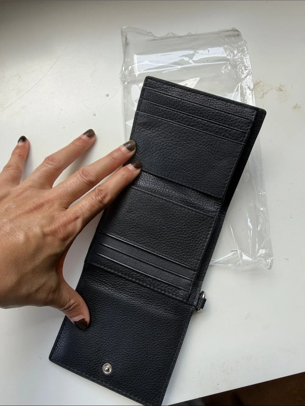 Lucky Brand Black Leather Bifold Wallet
